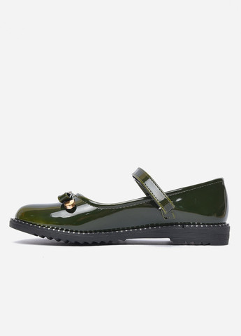 Зеленые туфли детские девочка с бантиком зеленого цвета без шнурков Let's Shop