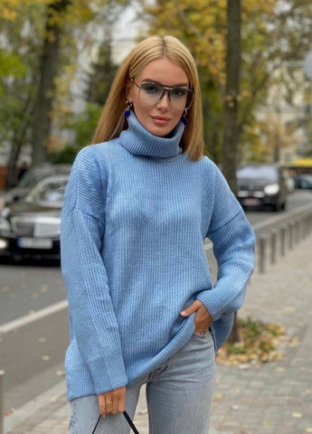 Голубой женский свитер шерсть No Brand
