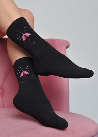 Шкарпетки махрові жіночі чорного кольору розмір 37-42 Let's Shop (268661278)