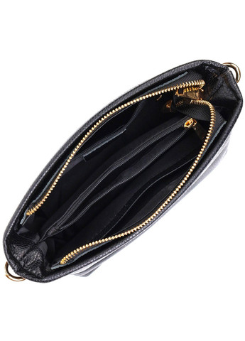 Небольшая сумка на плечо из натуральной кожи 22080 Черная Vintage (260359811)