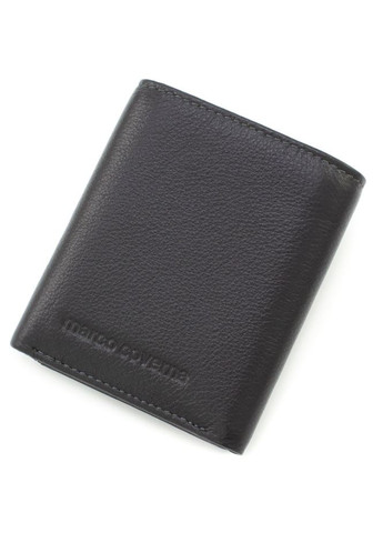 Невеликий чоловічий гаманець зі шкіри 10,5х8,5 618-a (18242) чорний Marco Coverna (259736994)