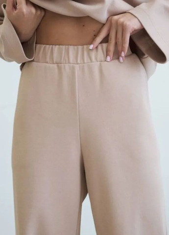 Штани жіночі в рубчик бежевого кольору Let's Shop (275095031)