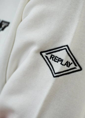 Світшот жіночий Replay - Прямий крій логотип білий кежуал поліамід, еластан, бавовна органічна - (265327248)