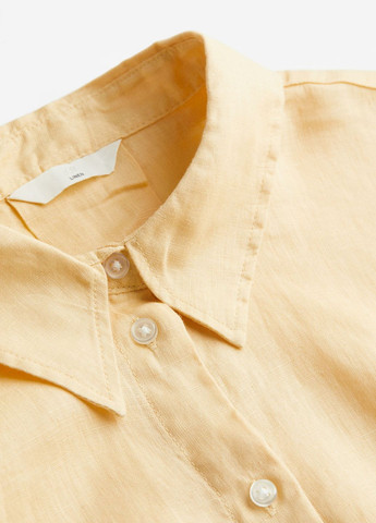 Желтая летняя короткая блузка оверсайз H&M