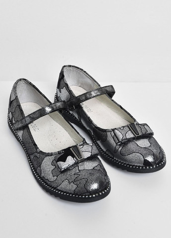 Серые туфли подростковые для девочки серого цвета размер 37 без шнурков Let's Shop