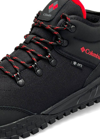 Черные зимние мужские кроссовки firebanks mid trinsulate black red termo -21'(реплика) черные Columbia