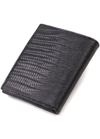 Кожаное компактное портмоне для мужчин с тиснением 21739 Черное Canpellini (259874067)