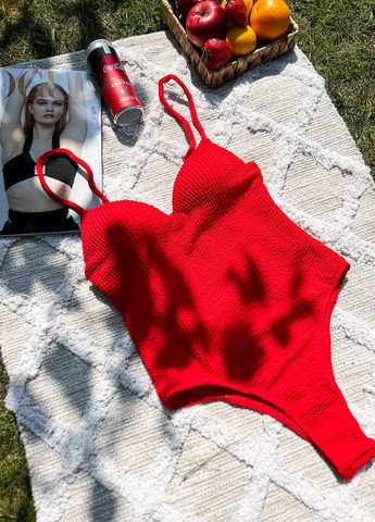 Красный летний эффектный женский купальник No Brand