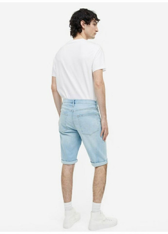 Мужские джинсовые шорты Slim fit (55983) W30 Голубые H&M (259637710)