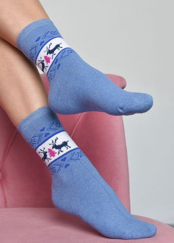Шкарпетки махрові жіночі блакитного кольору розмір 37-42 Let's Shop (268661280)