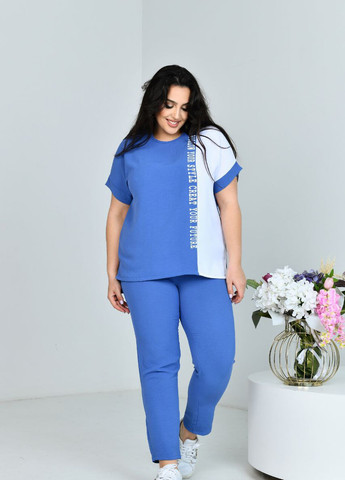 Жіночий прогулянковий костюм двійка колір блакитний р.50 432233 New Trend (258685875)
