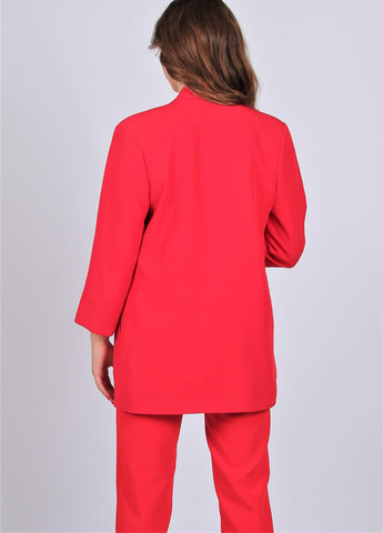 Красный женский жакет удлиненный женский 211 костюмный креп красный Актуаль - демисезонный
