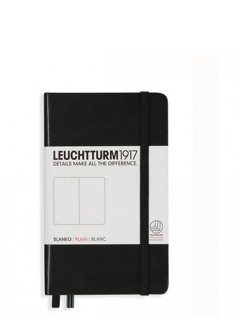 Блокнот Карманный, черный, чистые листы Leuchtturm1917 (269901183)