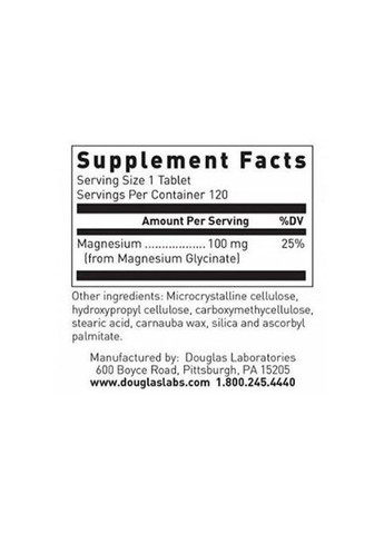 Magnesium Glycinate 120 Tabs Douglas Laboratories (268985349)
