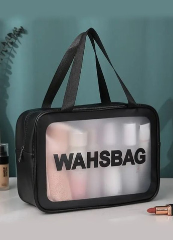 Женская косметичка органайзер WASHBAG BIG с двумя ручками черная No Brand (266897482)