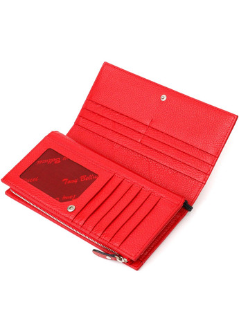 Модный женский клатч с блоком для кредитных карт из натуральной кожи 22034 Красный Tony Bellucci (262158812)