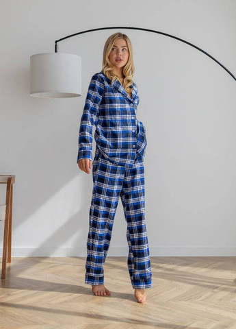 Синя жіноча піжама байка liza колір синій р.l 443798 New Trend