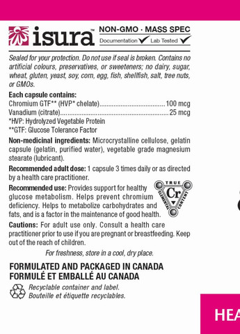 Chromium & Vanadium 125 mcg 90 Caps Natural Factors (257252517)