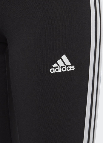 Черные демисезонные леггинсы essentials 3-stripes cotton adidas