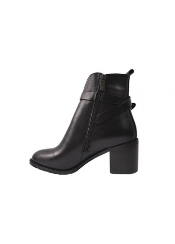 Черные ботинки женские из натуральной кожы,на большом каблуке,черные,турция Molly Bessa 234-20DH