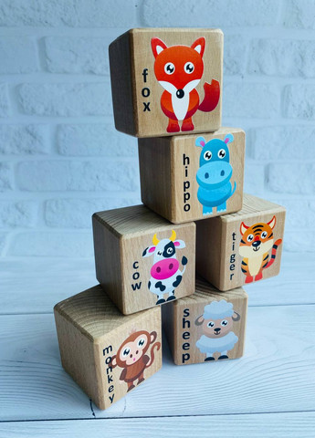 Детские развивающие кубики с изображениями животных "Жираф и компания" (комплект 5) Creative (257986158)