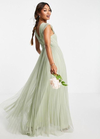 Світло-зелена сукня максі кольору шавлії з глибоким вирізом Asos
