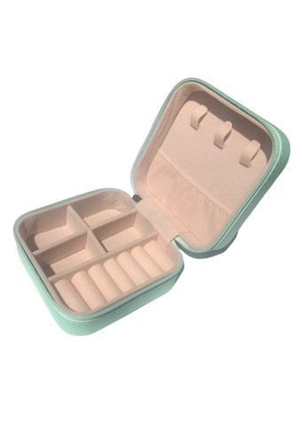 Скринька скриня органайзер коробка футляр для зберігання прикрас біжутерії еко шкіра 10х10х5 см (474621-Prob) Бірюзова Unbranded (259131582)