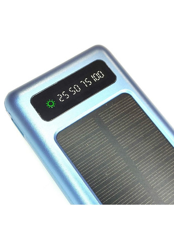 Power Bank универсальное зарядное устройство батарея внешний аккумулятор с солнечной панелью 10000 Mah (475043-Prob) Синий (павербанк) Unbranded