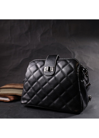 Чудова сумка для стильних жінок із натуральної шкіри 22415 Чорна Vintage (276461781)