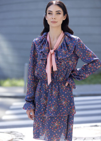 Темно-синее платье "melanie" Marzo Atelier с цветочным принтом