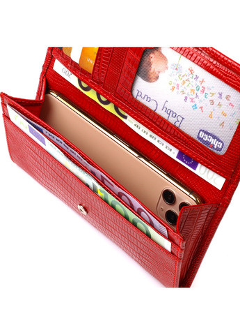 Яскравий гаманець для жінок із натуральної фактурної шкіри 21823 Червоний Canpellini (259815817)