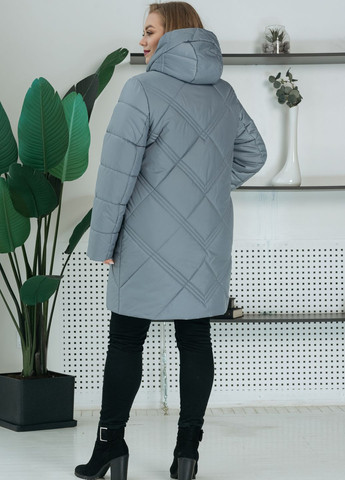 Серая демисезонная демисезонная женская куртка большого размера куртка-пальто SK