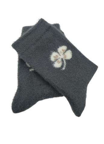 Носки теплые женские с мехом норки Flower No Brand (263346181)