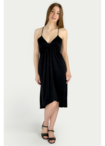 Черное вечернее платье 6610/901/800 с открытыми плечами Massimo Dutti однотонное