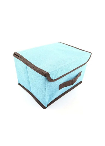 Органайзер ящик бокс короб для зберігання речей одягу білизни іграшок з кришкою на липучці 26х18.5х16 см (474611-Prob) Блакитний Unbranded (259109593)