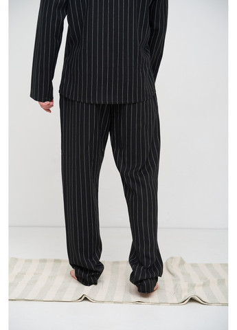 Пижама мужская в полоску лен LINEN STRIP черная Handy Wear (275793058)