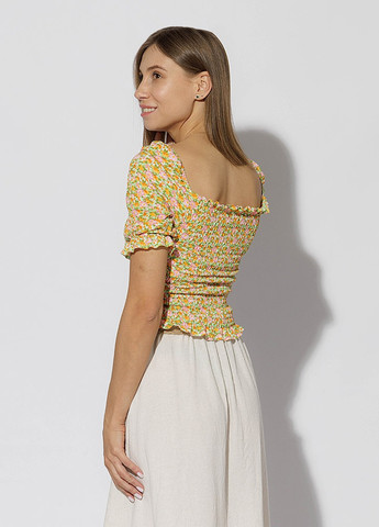 Персиковая летняя короткая женская блуза цвет персиковый цб-00220453 SHENAZ TEKSTIL