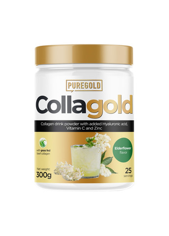 Коллаген с Гиалуроновой Кислотой Beef and Fish CollaGold - 300г Pure Gold Protein (269713201)