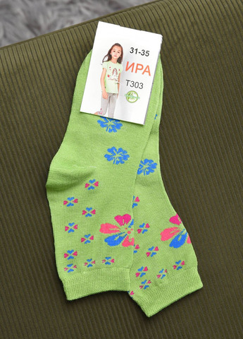 Носки для девочки зеленого цвета с рисунком Let's Shop (269387500)