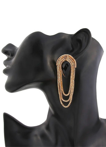 Серьги женские с черными камушками и цепочками No Brand (276004387)