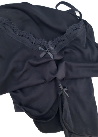 Черный демисезонный комплект рубашка и халат B&B