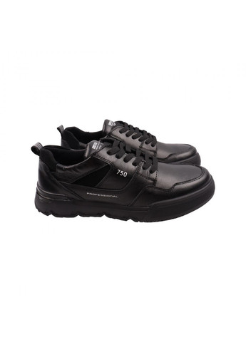 Чорні кросівки чоловічі чорні натуральна шкіра Konors 646-22DTC