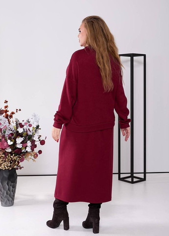 Женский костюм из ангоры с юбкой цвет бордовый р.48/50 448419 New Trend (274531873)