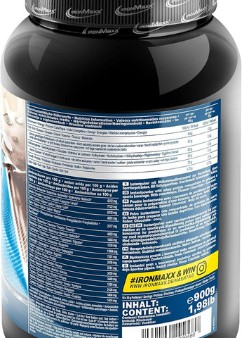 Протеїн 100% Whey Protein 900 g (Strawberry) Ironmaxx (276459115)