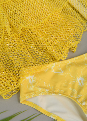 Желтый летний купальник детский желтого цвета раздельный Let's Shop