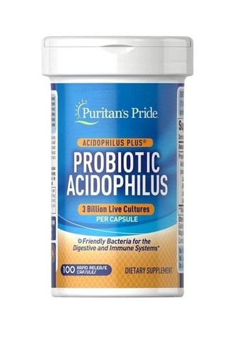 Puritan's Pride Probiotic Acidophilus 3 billion 100 Caps Puritans Pride (264295743)
