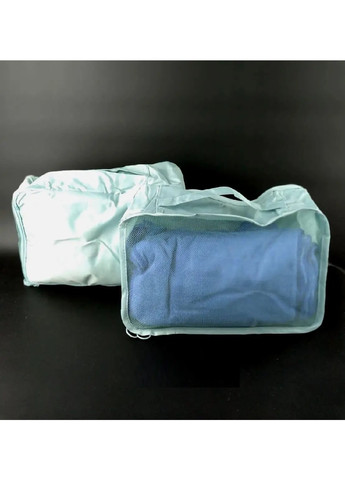 Набор комплект дорожных органайзеров боксов кейсов для одежды белья косметики аксессуаров 8 шт (475226-Prob) Голубой Unbranded (263510132)