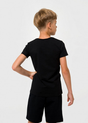 Чорна футболка темно синій Smil