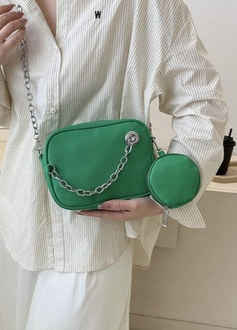 Жіноча класична сумка 6550 крос-боді через плече зелена No Brand (276070759)