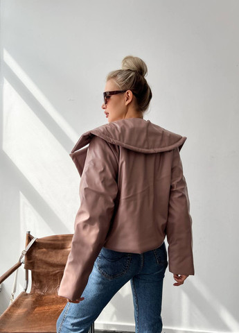 Коричневая женская укороченная куртка цвета мокко р.42/44 396827 New Trend